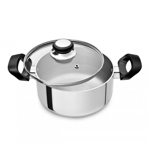 Panela Caçarola Tampa Vidro Aluminio Abc