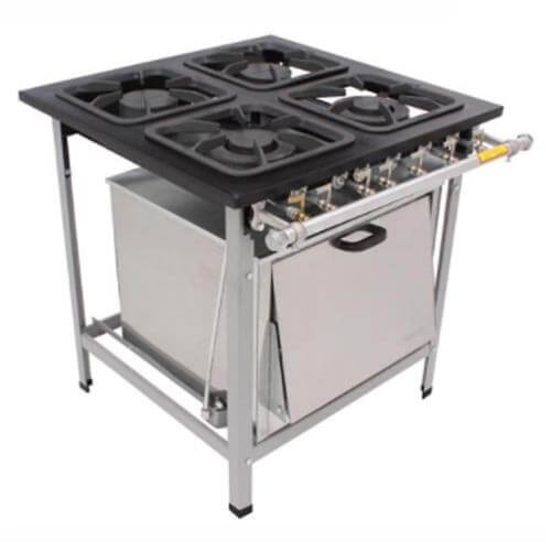 Fogão 4 Bocas 40x40 P6.5 2 Simples  E 2 Duplos (M18) C/ Forno Metalmaq