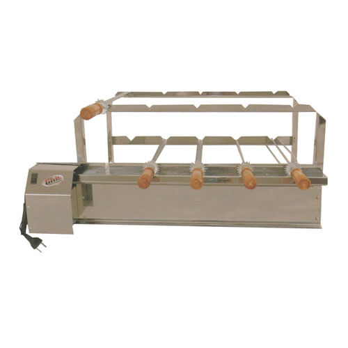 Churrasqueira Kit Giratório Inox Ali5 Espetos Motor Lado Esquerdo 127v Metal Grill