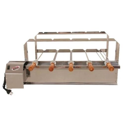 Churrasqueira Kit Giratório Inox Ali5 Espetos Motor Lado Direito 127v Metal Grill