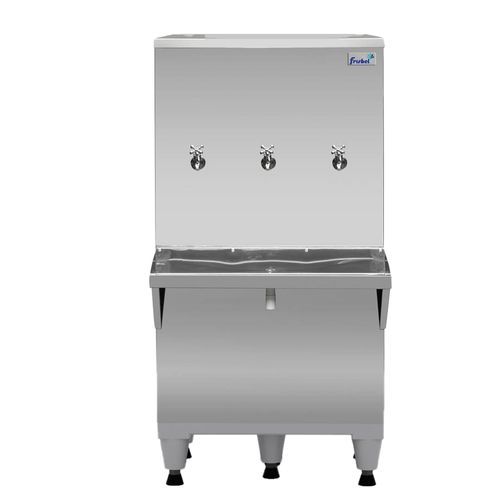 Bebedouro Industrial 100 Litros 2 Torneiras Geladas E 1 Torneira Natural Inox Frisbel