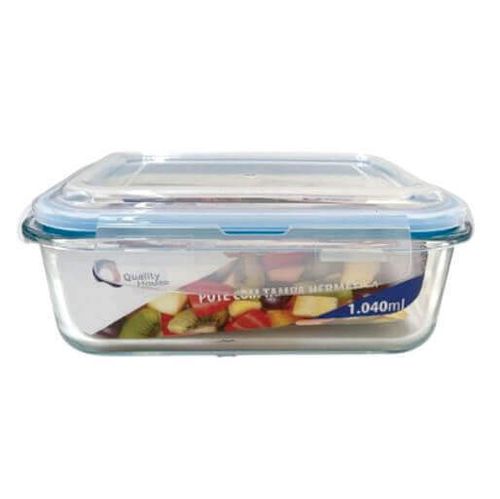 Pote Hermetico Retangular 1040ml Qhouse
