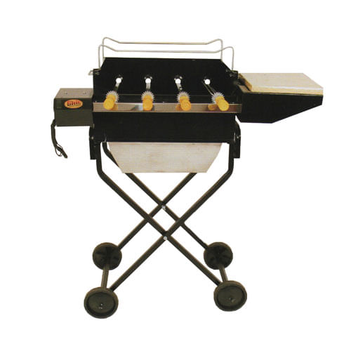 Churrasqueira G01 4 Espetos 127v Aço Carbono Bojo Alumínio C/ Rodas Metalgrill