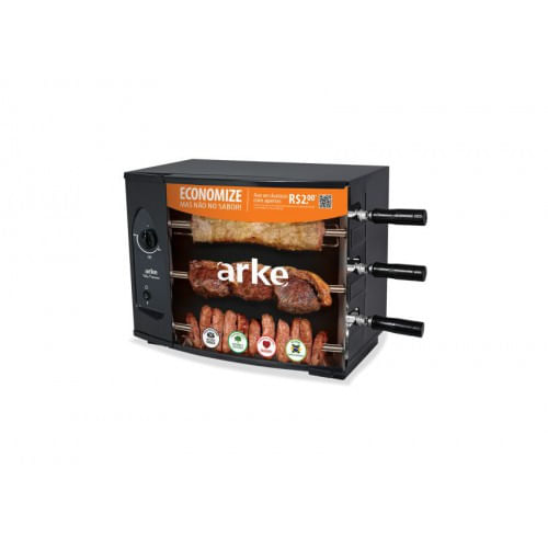 Churrasqueira A Gas Vitta Premium 03 Espetos Bivolt  Arke
