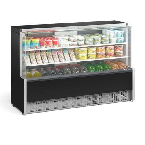 Vitrine Refrigerada Gpda-175r Preto C/ Led 2 Placas Fria Aurora Gelopar