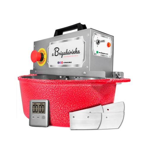 Panela De Mexer Doce 28cm Vermelha 5lt Bivolt + Temporizador Afj