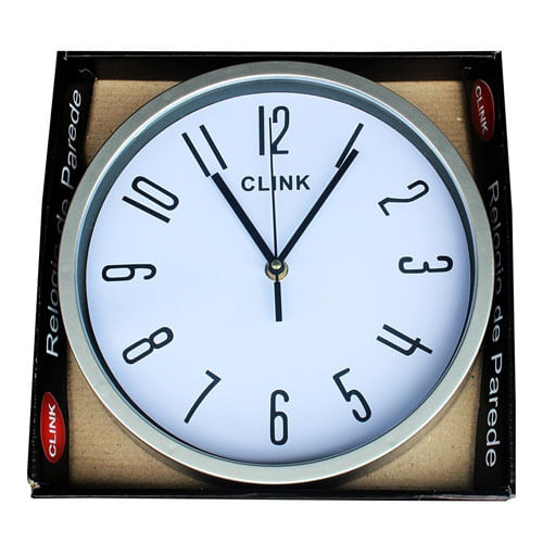 Relogio Redondo Plastico  De Parede 25cm Clink