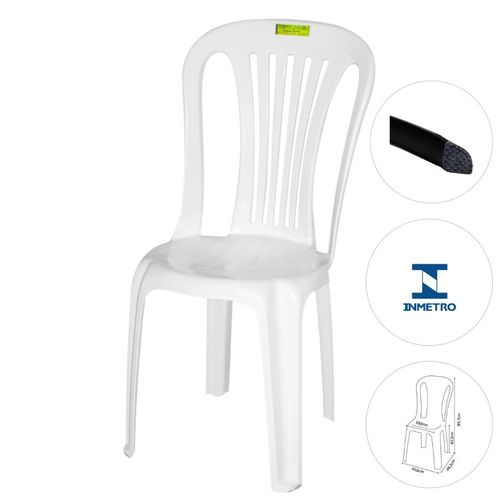 Cadeira Plastico Branca Laura  S/ Braco Topplast