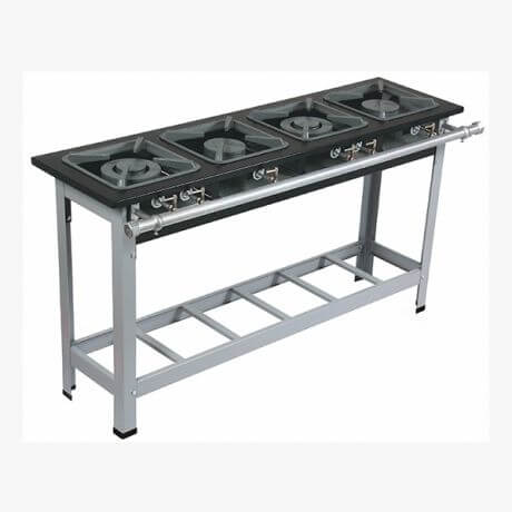 Fogão 4 Bocas 30x30 P5 4 Queimadores Duplos Linha P/Panela M8  Metalmaq