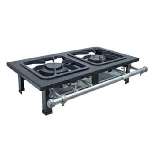 Fogão 2 Bocas 30x30 P5 1 Simples E 1 Duplo Mesa M2 S2000 Metalmaq