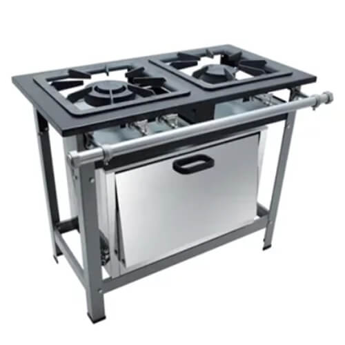 Fogao 2 Bocas 40x40 P6.5 1 Simples E 1 Duplo C/ Forno (M10) Metalmaq