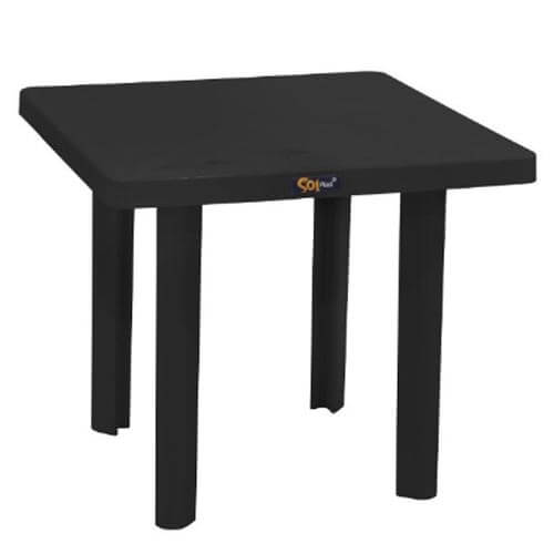 Mesa Plástica Preta 80x80 Quadrada Frances Solplast