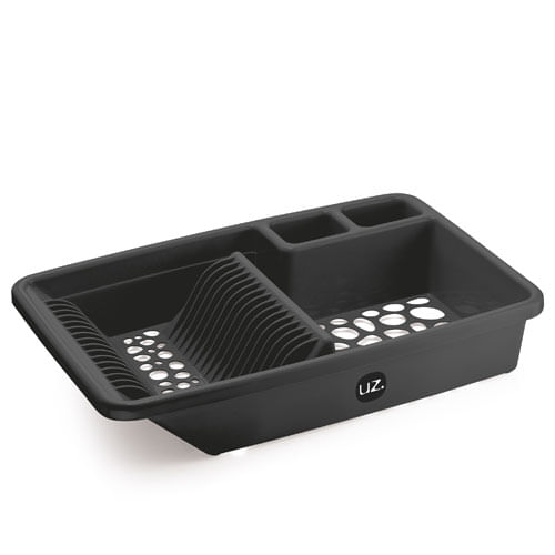Escorredor De Louca Plastico Gr Preto (335-Pr) 44x29x8cm Uz
