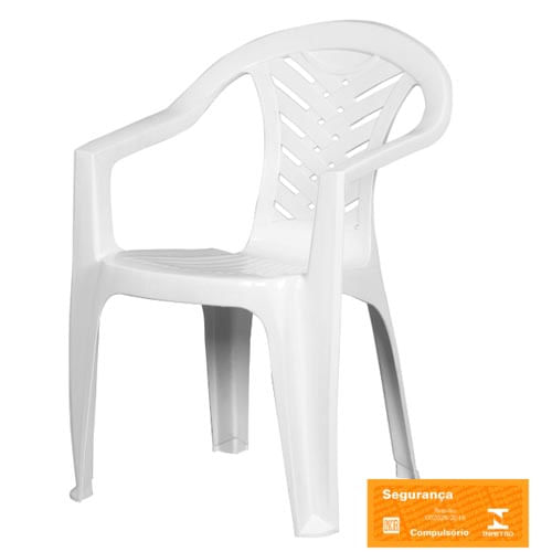 Cadeira Plástica Branca Stylus C/ Braço Rischioto