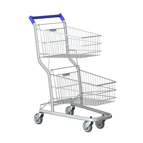 Carrinho Supermercado Premium 90 Lt 2 Cestos Az Amapa