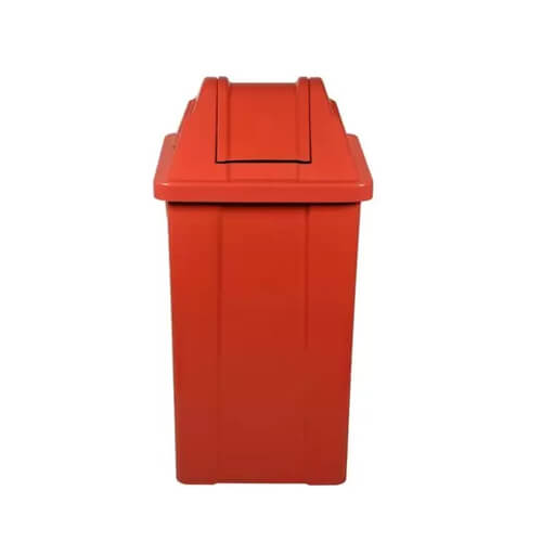 Cesto Quadrado 25lt C/Tampa Vai Vem Verm Jsn