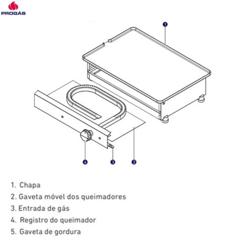 Chapa Bifeteira Pr-750 Gas Progas