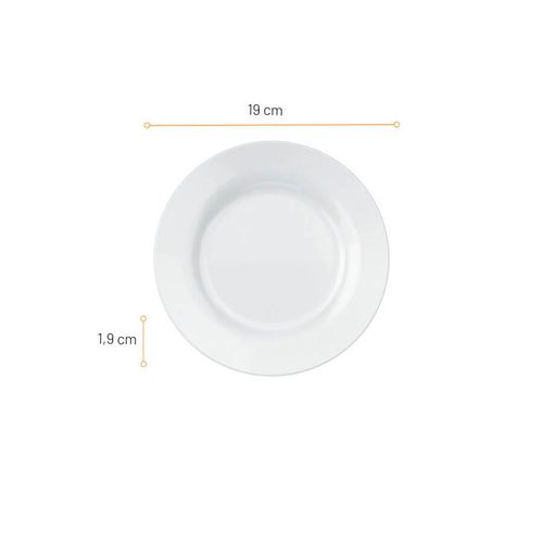 Prato Sobremesa Duralex Branco 19cm Opaline Nadir