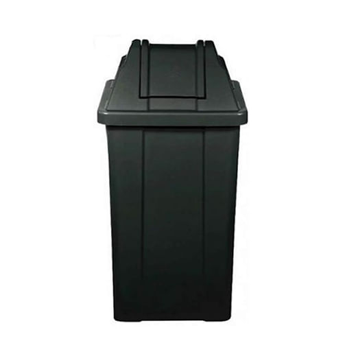 Cesto Quadrado 25lt C/Tampa Vai Vem Preto Jsn