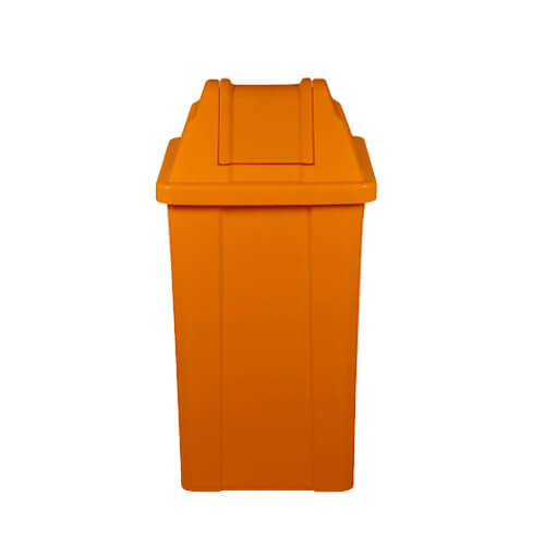 Cesto Quadrado 25lt C/Tampa Vai Vem Laranja Jsn