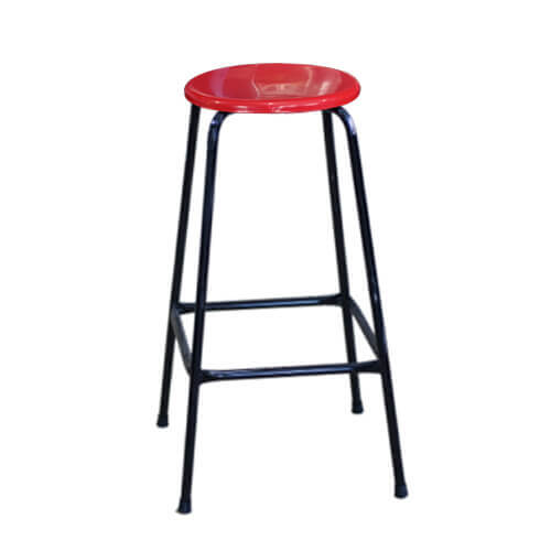 Banqueta Alta Ferro Assento Vermelho Md