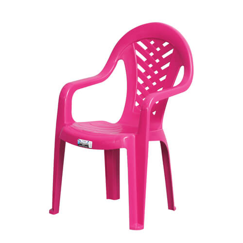 Cadeira Plástica Infantil Rosa Rischioto