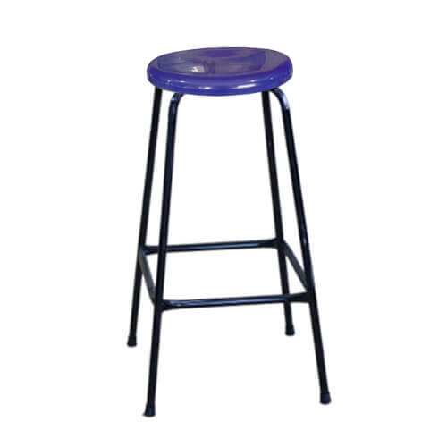 Banqueta Alta Ferro Assento Azul Md