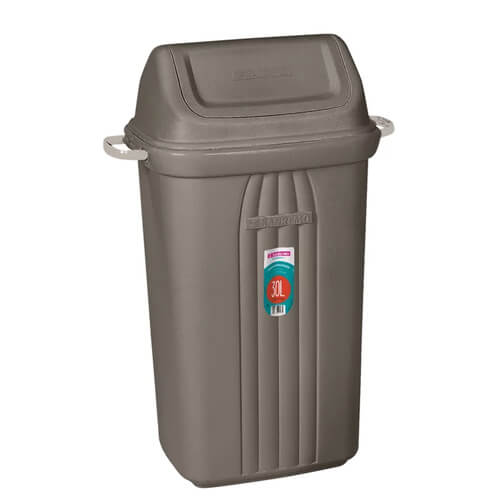 Lixeira Plastico  Bascul. 30l Cinza Sr283/20 Sanremo