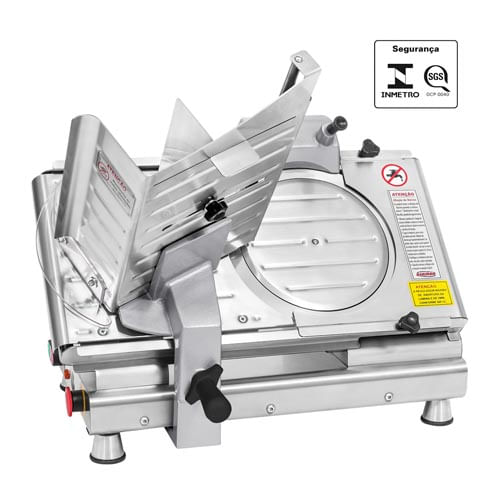 Fatiador De Frios Semi Automático Bm 17 Lâmina 250mm Bivolt Inox Bermar