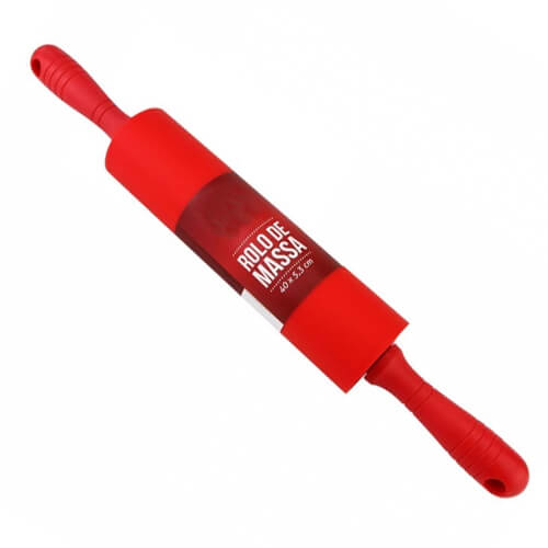 Rolo Para Massa De Silicone 40x5,3cm Vermelho  Ck4464 Clink