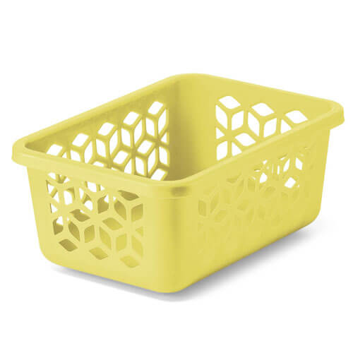 Cesto Plastico Pequeno Organizador  Amarelo Claro (359- Amc) Uz