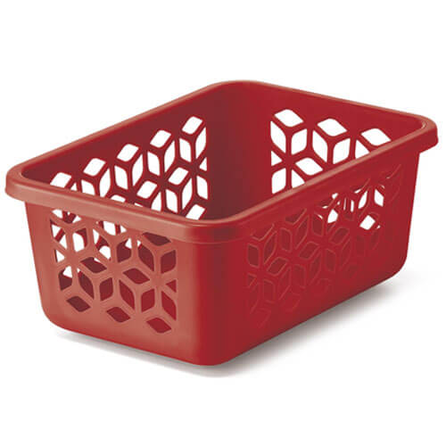Cesto Plastico Pequeno Organizador  Vermelho  (359- Vm) Uz