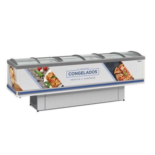 Ilha  Dupla Acao  Gesv 2.90c/ Branco Vidro Curvo Gelopar