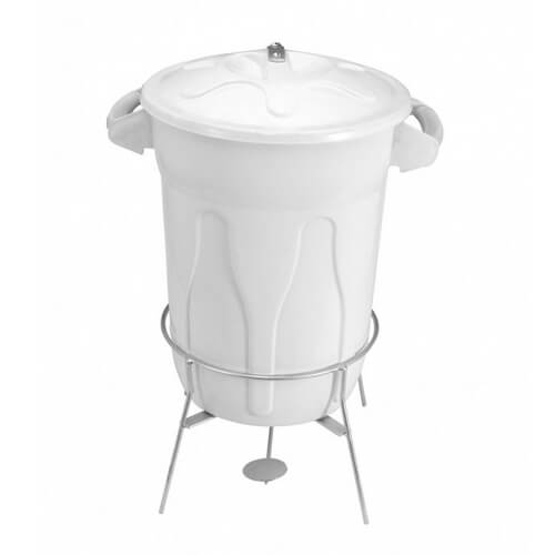 Cesto De Pedal C/ Armacao 60lt E8m- Branco  Jsn