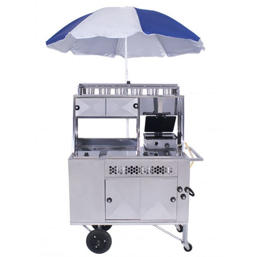 Carrinho De  Hot Dog E Lanche Inox 11407