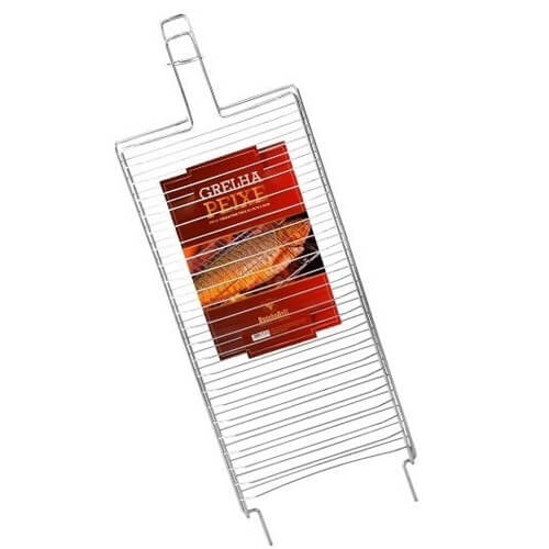 Grelha P/ Peixe  Aco Carbono Cromado  M 19,5x39,5cm Ga110