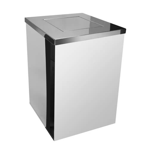 Lixeira  Quadrada  Inox Basculante 100lt Qi1  Jsn