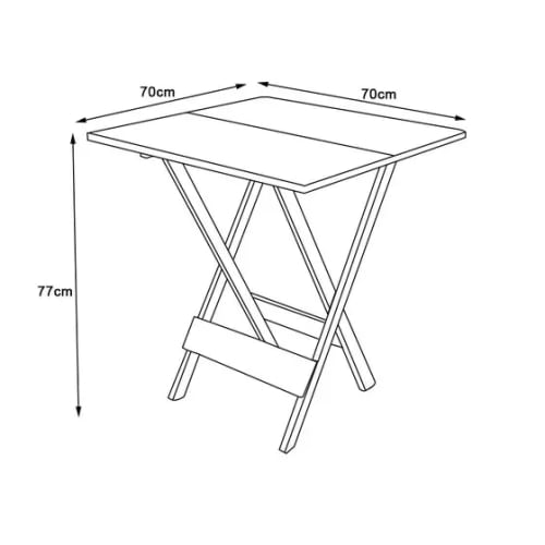 Mesa Madeira Dobravel 70x70 Imbuia Selador Ic