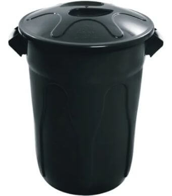 Lixeira Plastico Redonda 60lt C/ Tampa  Cr60pr  Preto  Jsn