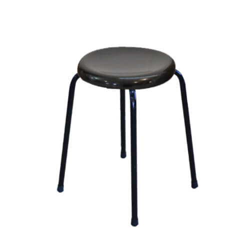Banqueta  Baixa  Ferro Assento Preto Md
