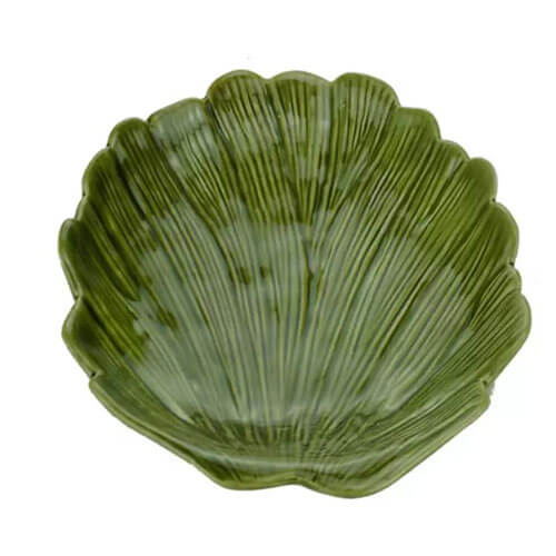 Prato Decorativo Ceramica Banana Leaf Verde 14x13x2,5cm 4481 Lyor