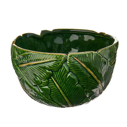 Centro De Mesa Ceramica Banana Leaf Verde 11x11x6,5cm 4339 Lyor