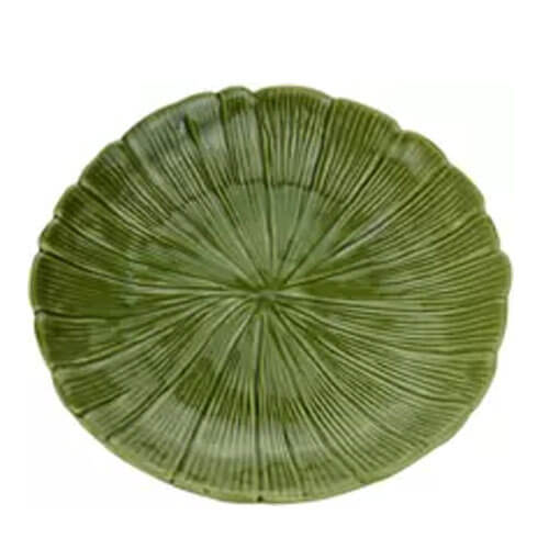 Prato Decorativo Ceramica Banana Leaf Verde 19,5x19,5x3cm 4479 Lyor