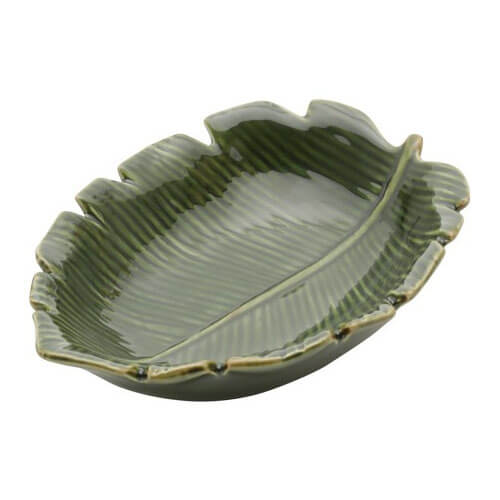 Prato Decorativo Ceramica Banana Leaf Verde 16x12x4cm 4331 Lyor