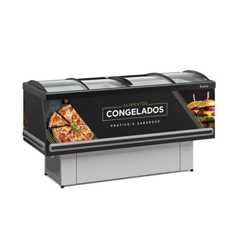 Ilha Dupla Acao Gesv 1.90c/ Preto Vidro Curvo Gelopar