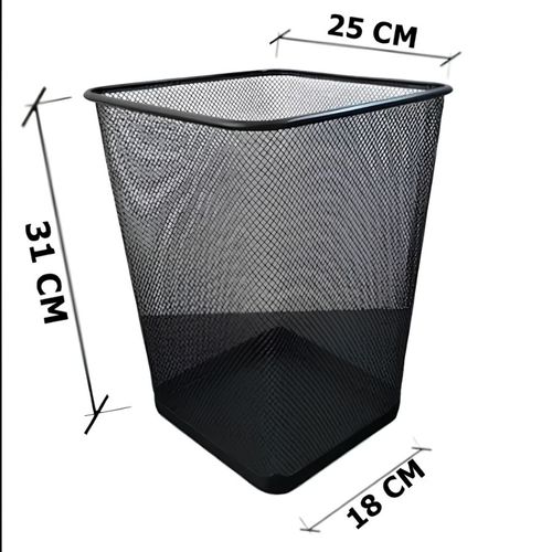 Lixeira Quadrada Telada Metal Preta 18 Litros Li520 Sutt
