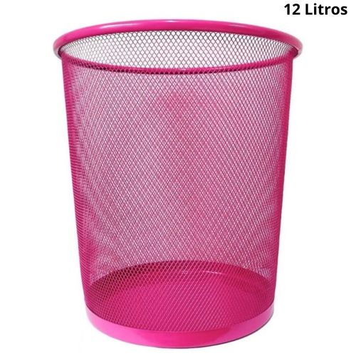 Lixeira Redonda Tela De Metal 12 Litros Sutt