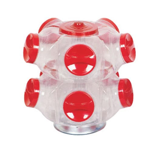 Baleiro Giratorio Plastico 10 Potes Vermelho Globo