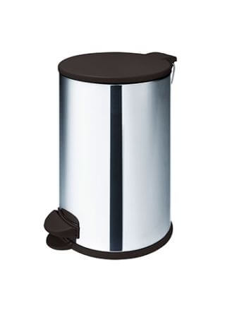 Lixeira De Pedal Inox Tampa Plastico Preta 12lt 55120v/05  Martinzzo