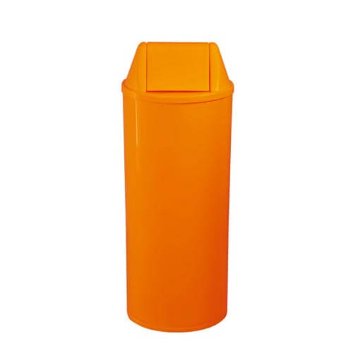 Cesto  22lt C/Tampa Vai Vem 50cm  Laranja  Jsn